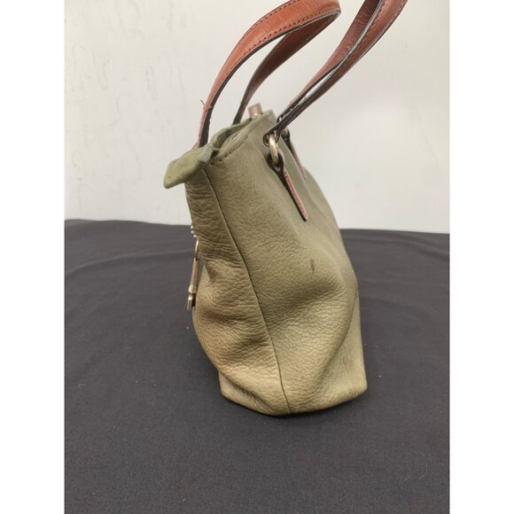 Fossil Keyper Green Brown Leather Shoulder Bag Missing Crossbody Strap - Picture 7 of 13